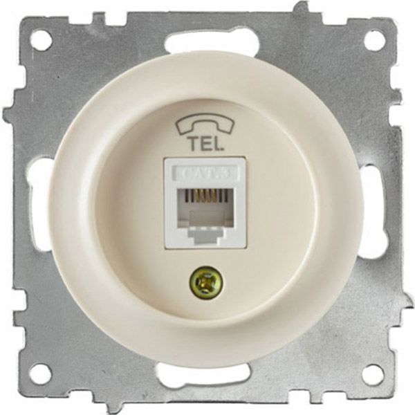 Розетка телефонна 1xRJ11 OneKeyElectro, колір бежевий (OKE2172792)