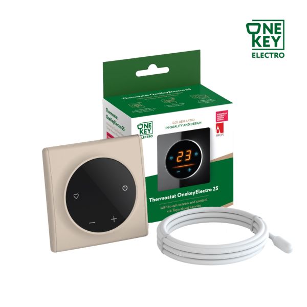 Терморегулятор ONEKEYELECTRO 25 з WiFi, рамка бежева, пластик (F250102)